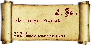 Lézinger Zsanett névjegykártya